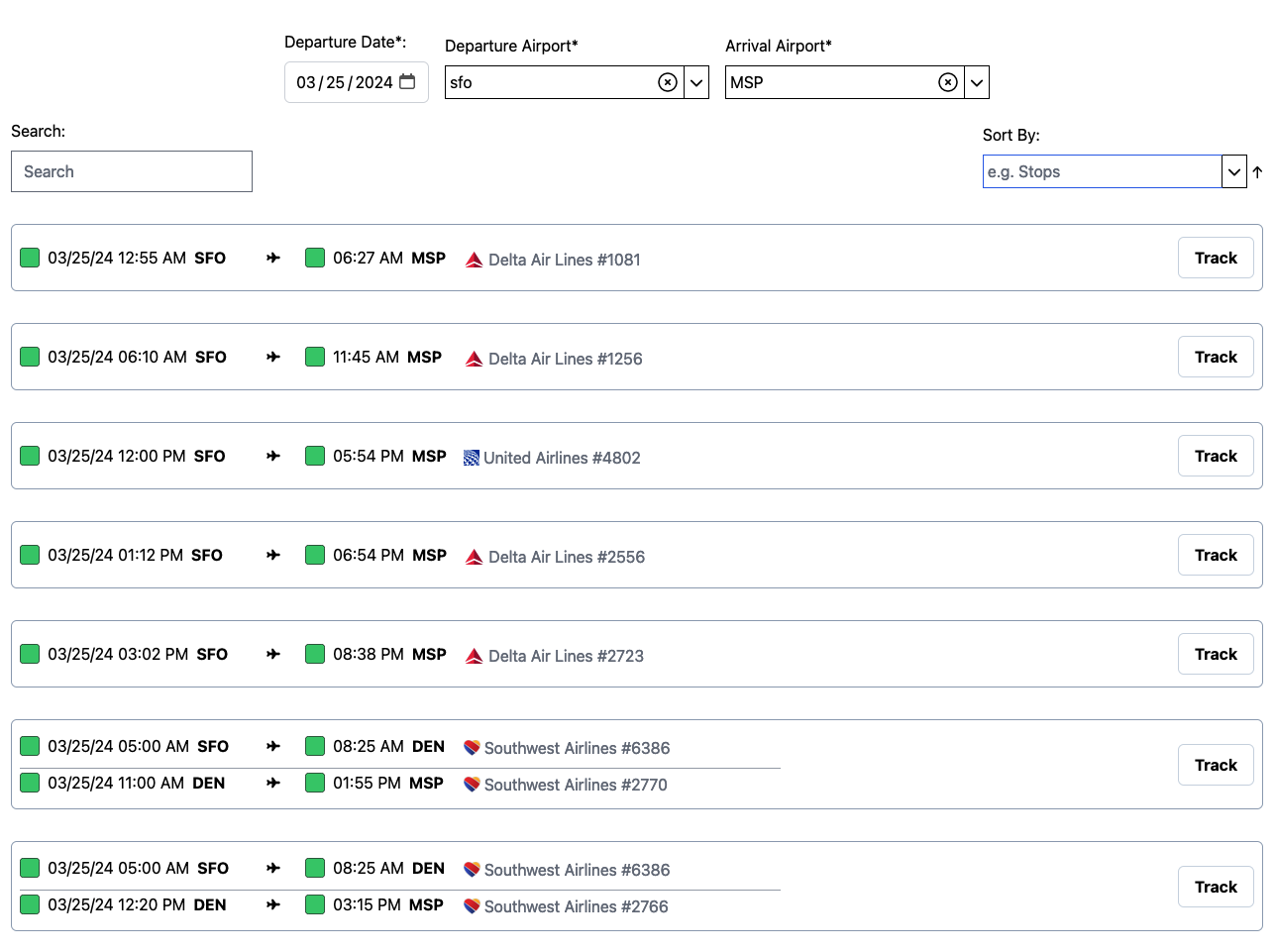 Customer profile user interface